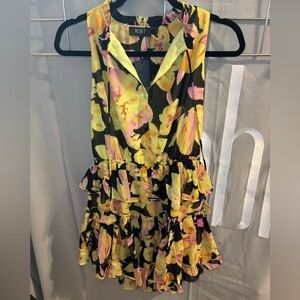Floral Sleeveless Dress with Ruffle Hem